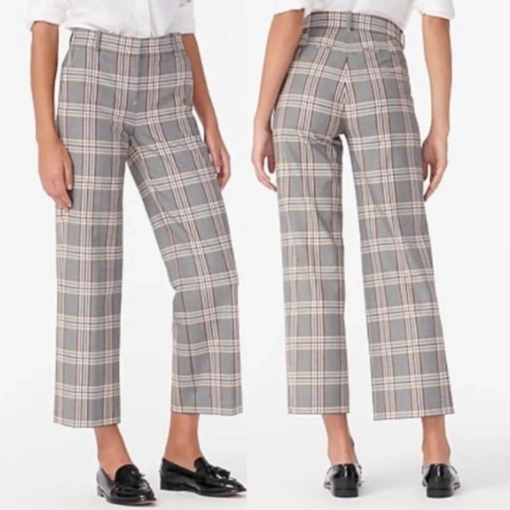 J. Crew Women's Petyon High Rise Wide Leg Cropped Trousers Size 6 Fall Workwear